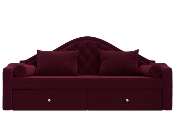 Диван детский прямой Сойер Микровельвет (Бордовый)