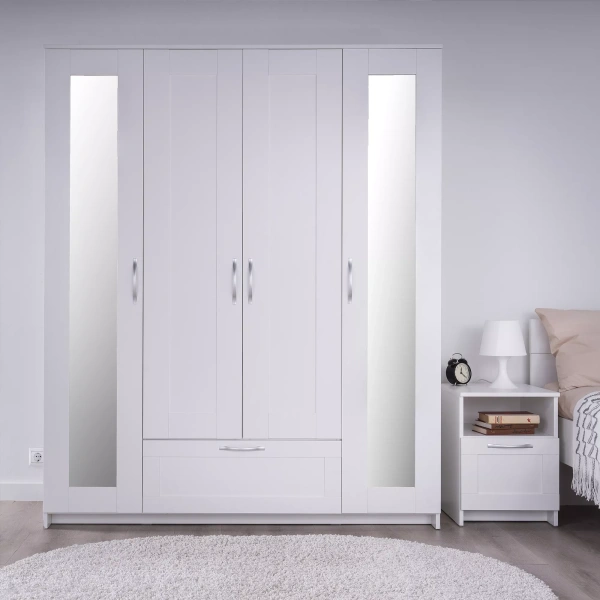 Шкаф СИРИУС четырехдверный с ящиком и двумя зеркалами