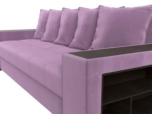 Диван прямой Дубай полки справа Микровельвет