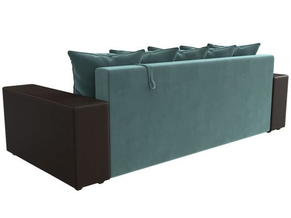 Диван прямой Дубай полки слева Велюр\Экокожа