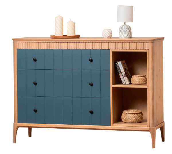 Комод Вида №14 (Фасад Ёлка, Цвет Эмаль,  Высота ножек 180)