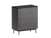 Комод Mikko 4 ящика (Цвет Графит, Корпус Дуб черный)