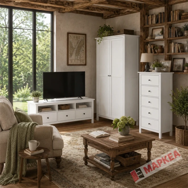 Тумба ТВ Кантри Hemnes 03 180 ММЦ (Белый лак)