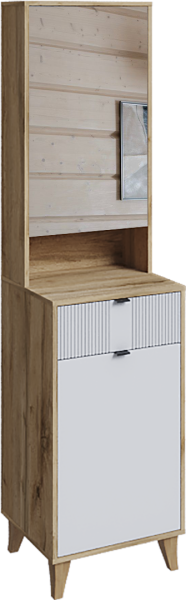 Тумба с зеркалом Лаура (Дуб вотан/Белый шагрень)