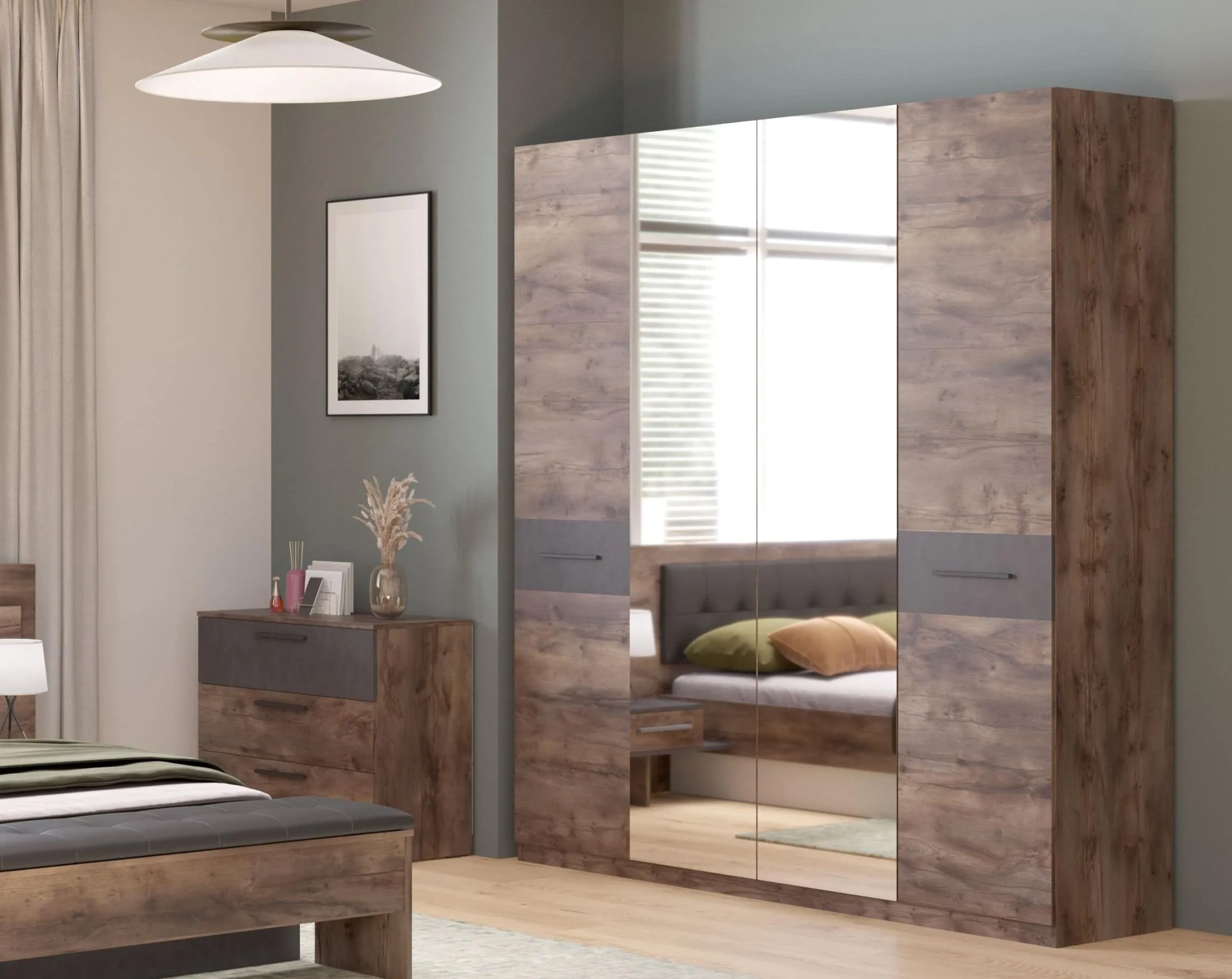 Шкаф четырехдверный Глазго