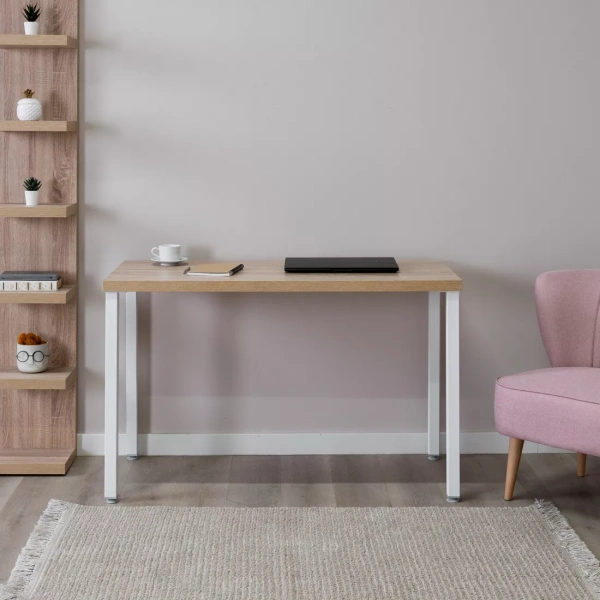 Стол письменный Ингар 1/ТТ 120x75x55, дуб беленый/белый