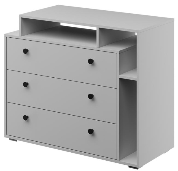 Комод Оскар 3 ящика (3 ЯЩИКА  ЛДСП Белый снег/ЛДСП Белый снег)