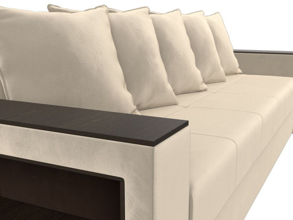 Диван прямой Дубай Лайт полки слева Микровельвет