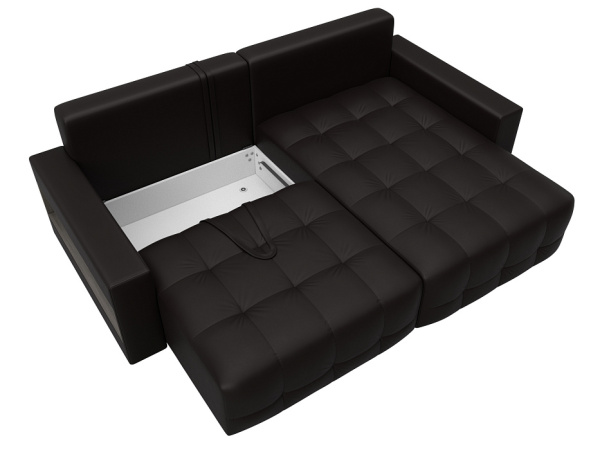 Диван угловой с полками Лига-053 НПБ Экокожа