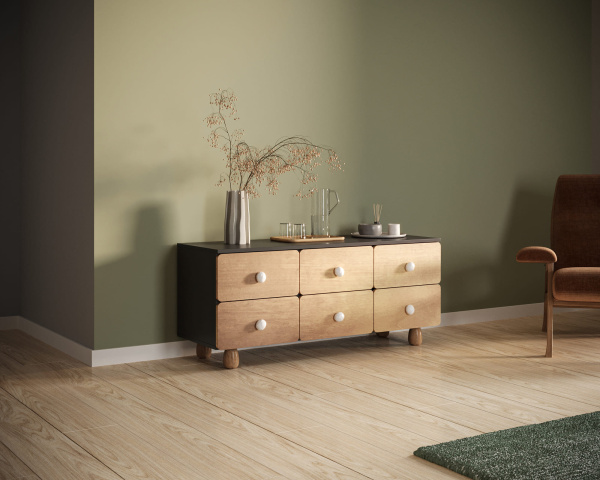 Комод низкий с шестью ящиками Split SP17