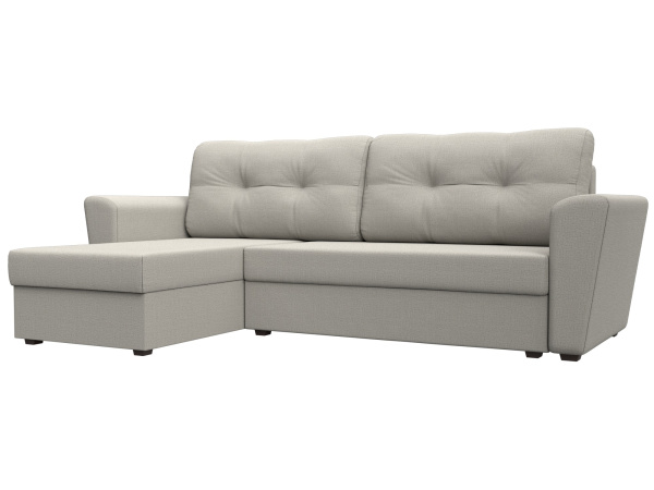 Диван угловой Амстердам Лайт левый угол Рогожка (Амур 02 бежевый)