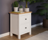 Тумба прикроватная 2 ящика Кымор (белый/светло-коричневый)