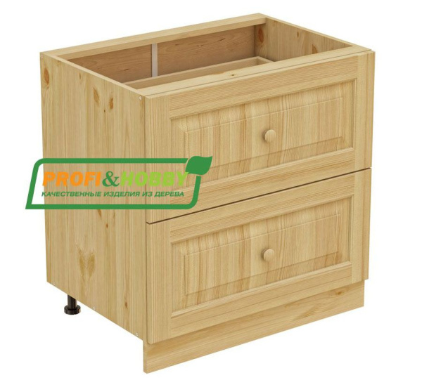 Тумба с 2-мя ящиками 800*720 (Цвет без покрытия)