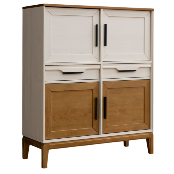 Шкаф для посуды 42 Гранада (Белый воск/Антик 24)