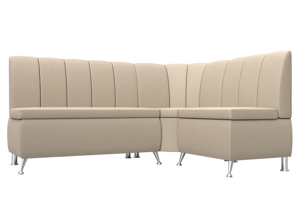 Диван кухонный угловой Кантри правый угол Экокожа (Бежевый)