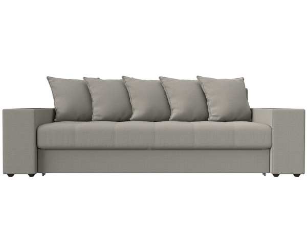 Диван прямой Дубай полки справа Рогожка (Амур 02 бежевый)