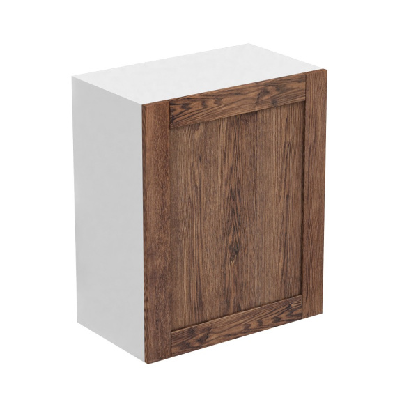 Шкаф Навесной 60х34х72 Узкий +1 полка,  1 дверь (Фасад Bergen коричневый)