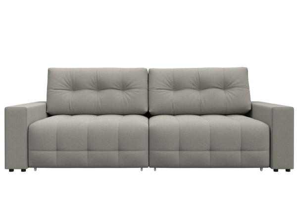 Диван прямой с полками Лига-053 НПБ Рогожка (Амур 02 бежевый)