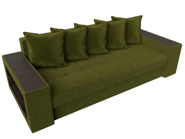 Диван прямой Дубай полки слева Микровельвет