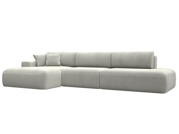 Диван угловой Лига-036 НПБ Модерн Лонг левый угол Велюр (TOWER 01 молочный)