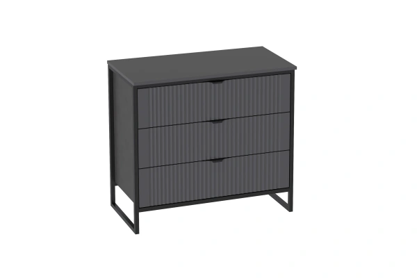 Комод 3 ящ Нора спальня (Цвет Металл Бруклин / Графит)
