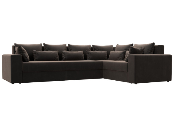 Диван угловой Майами Long правый угол Велюр (Коричневый)