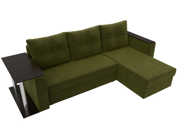 Диван угловой Атланта со столом правый угол Микровельвет