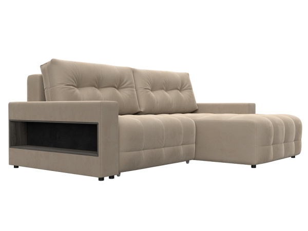 Диван угловой с полками Лига-053 НПБ Велюр