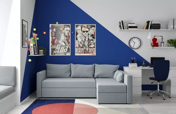 Диван угловой трехместный Вало с длинным подлокотником