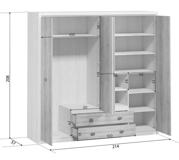 Шкаф КОЕН SZF4D2S