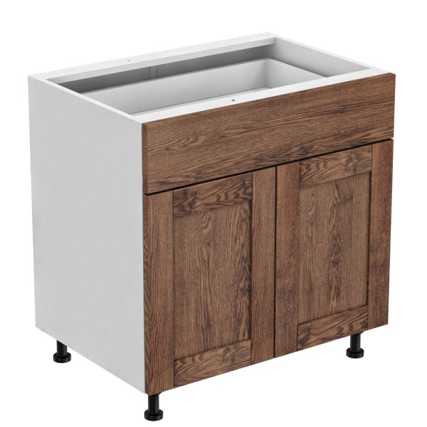 Шкаф Напольный 80x53x72 Глубокий + 1 ящик, 2 двери,   1 полка (Фасад Bergen коричневый)