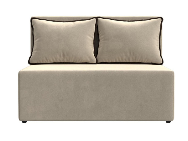 Диван прямой Лагуна Микровельвет (Бежевый\Коричневый)