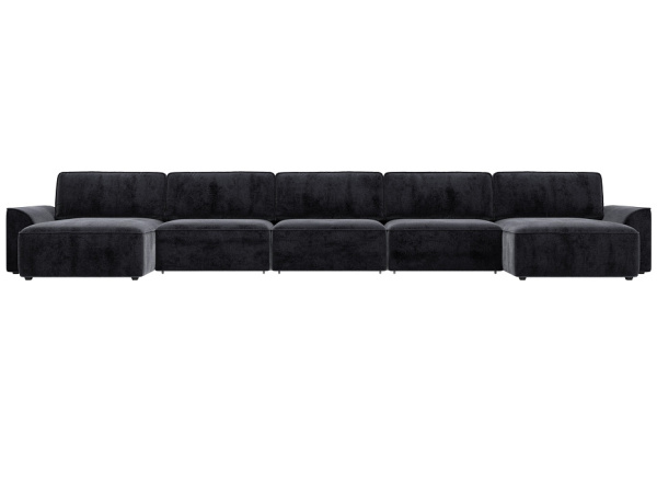 Диван П-образный Лига-048 НПБ МегаЛонг Велюр (TOWER 11 темно-серый)