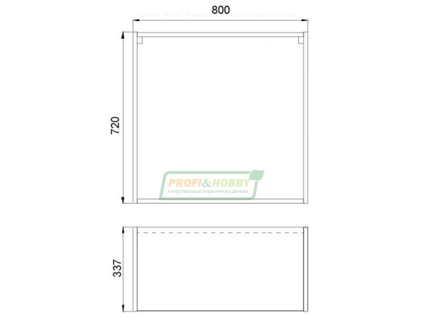 Шкаф Навесной 80х34х72 Узкий +1 полка,  2 двери