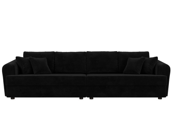 Диван прямой Милтон Велюр (Черный)