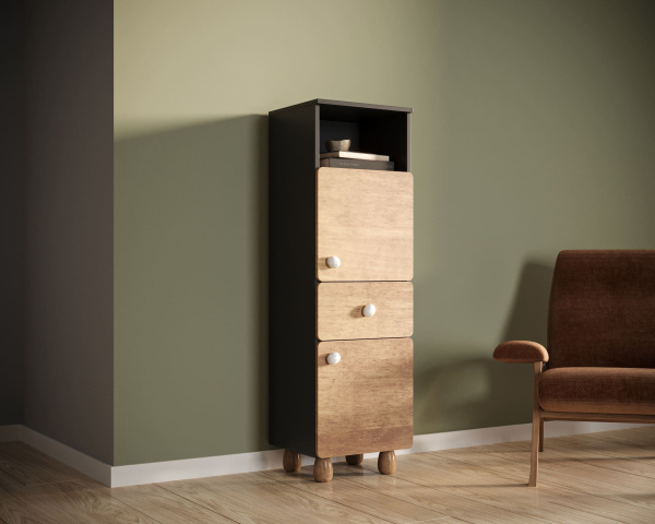 Шкаф узкий с двумя дверками и ящикомSplit SP13