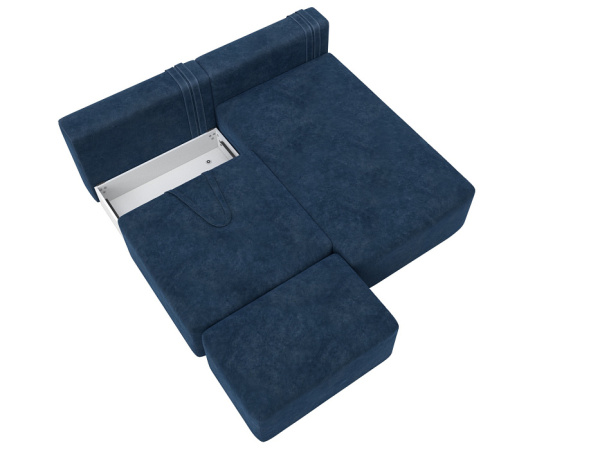 Диван угловой модульный с пуфом Лига-060 НПБ угол универсальный Велюр