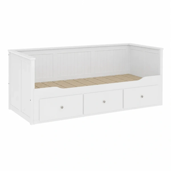 Кровать односпальная с ящиками 80*200 Кантри Hemnes ММЦ (Цвет Белый лак)