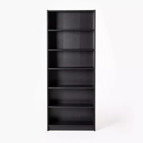 Стеллаж Варма 80, высокий с шестью полками, ясень черный
