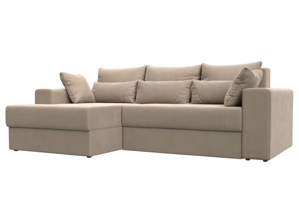 Диван угловой Майами левый угол Велюр (Бежевый)