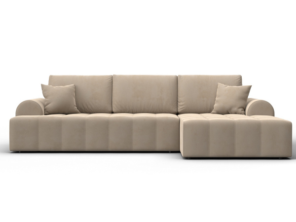 Диван угловой Лига-080 угол правый Велюр (SEVEN 729 бежевый)