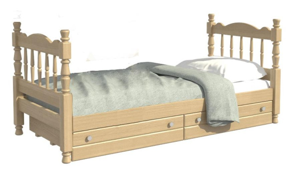 Кровать односпальная Аленка (800х1890, цвет Сосна, кровать одинарная Без подъемного механизма)