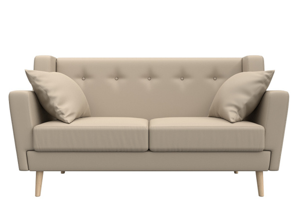 Диван кухонный прямой Брайтон 2 Экокожа (Бежевый)