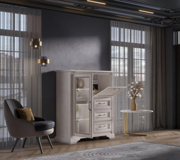 Тумба с подсветкой STYLIUS B169-KOM1W1B3S