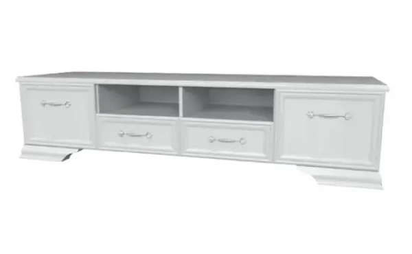 Тумба ТВ Грация 2 двери 2 ящика (2 ДВЕРИ  2 ЯЩИКА, ЛДСП/МДФ(рамка) цвет Белый (ГОСТИНАЯ))