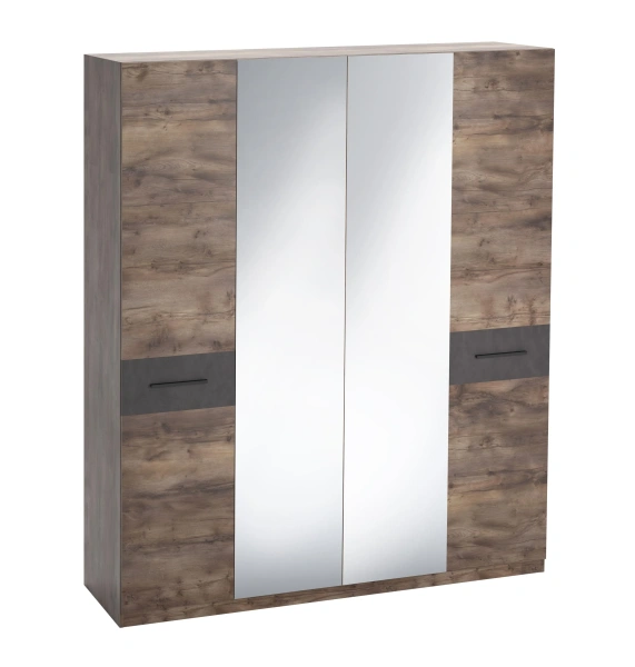 Шкаф четырехдверный Глазго (Цвет Металл Бруклин/Таксония)