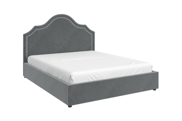 Кровать двуспальная Оливия (СТАНДАРТ, 3 ВАРИАНТ холодный серый Без подъемного механизма 1600х2000)