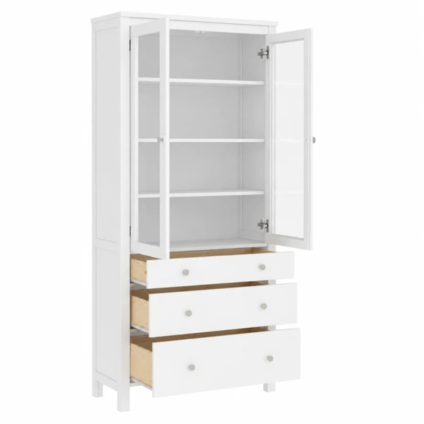 Шкаф для посуды Кантри Hemnes 23 ММЦ (Белый лак)