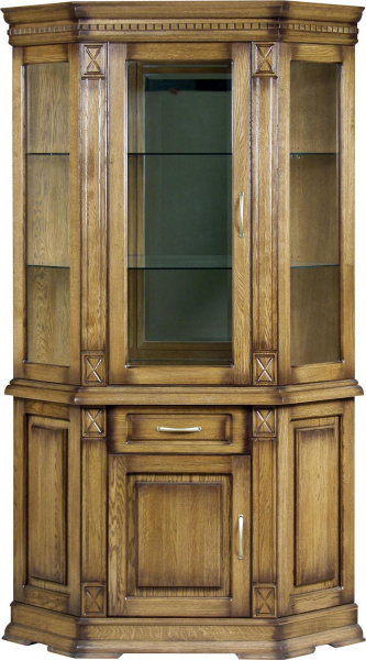 Шкаф комбинированный угловой Верди Классик П1.0487.0.18-01 (Дуб рустикаль с патинированием)