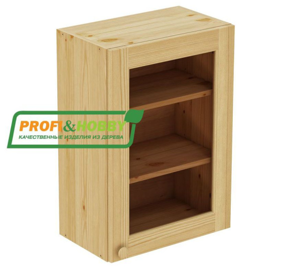 Шкаф настенный 1 дверь 500*720 стекло (Цвет без покрытия)